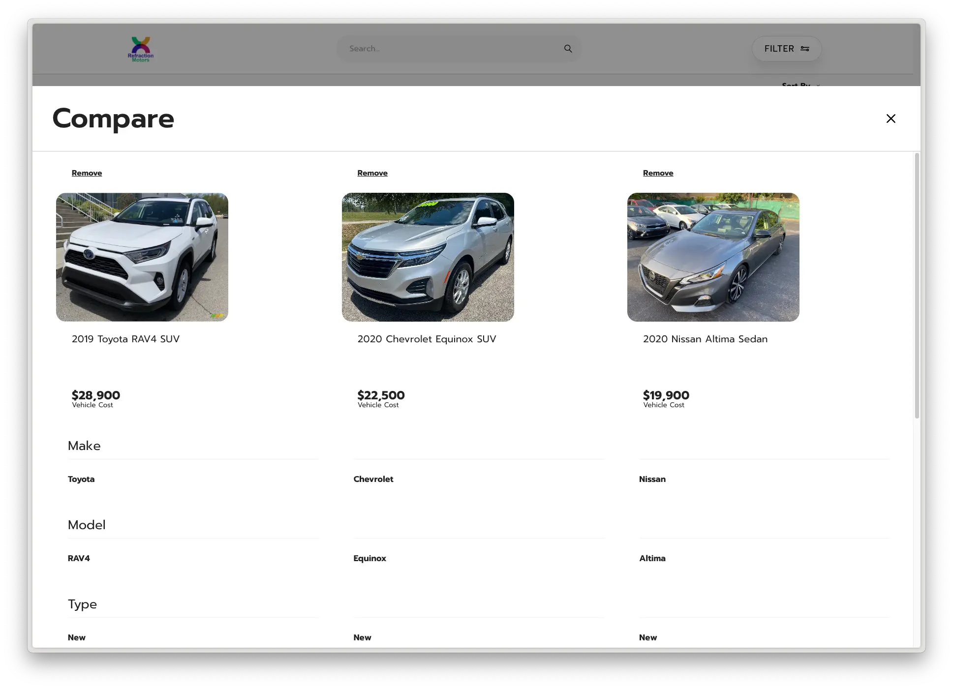 Vehicle Comparison